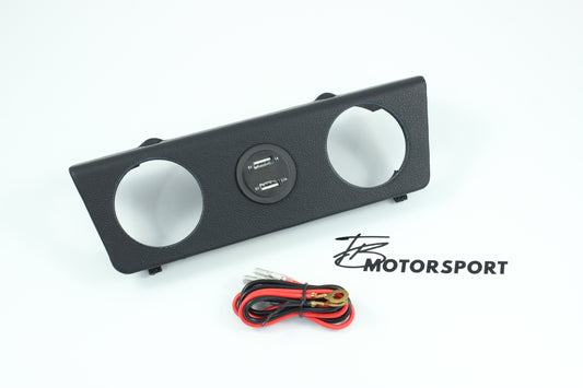 BMW E30 Zusatzinstrumente Halterung 2xUSB Schnelladegerät 4,2A Leder 316i-M3